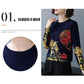 Women's High-end Cashmere Sweater Vintage Ethnic Printed Woollen Sweater  Knit Bottoming Sweater Autumn Winter Plus Size Loose Jumper