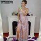 Women Butterfly Print Sexy Sleeveless Lace Soild Sling Backless Party Sheath Dress Wedding Banquet Party