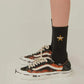Two Pairs of Women's Stockings Five-pointed Star Embroidery All-match Fashion Sports Cotton Street Stockings