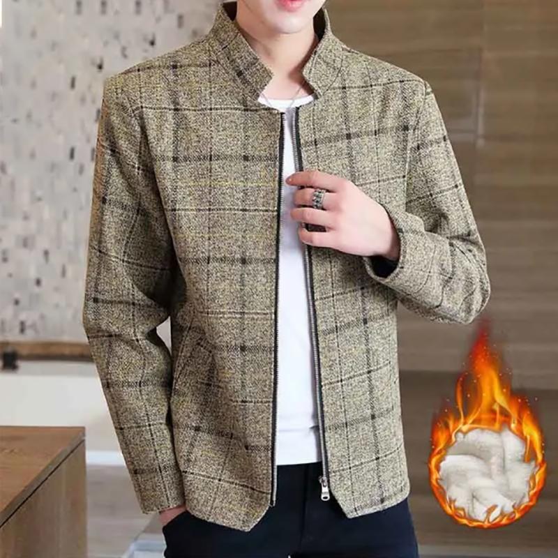 Fashion Jacket Men Youth Korean Handsome Woolen Jacket Men's Slim Trendy Jacket