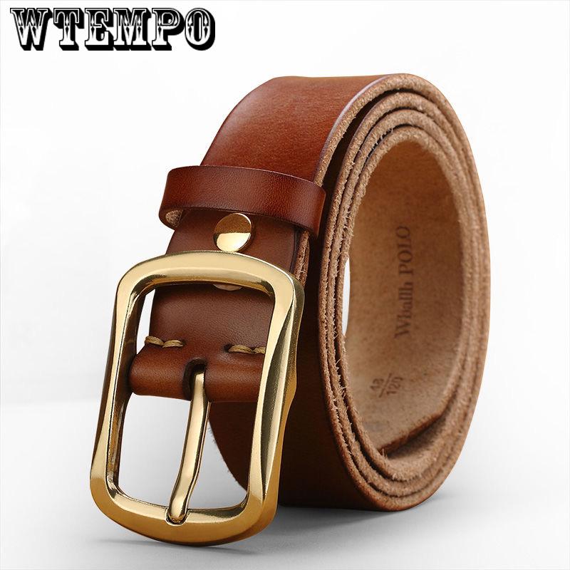 Belt For Men Cowskin Genuine Leather Personality Men belt High Quality Male Brown Strap Vintage