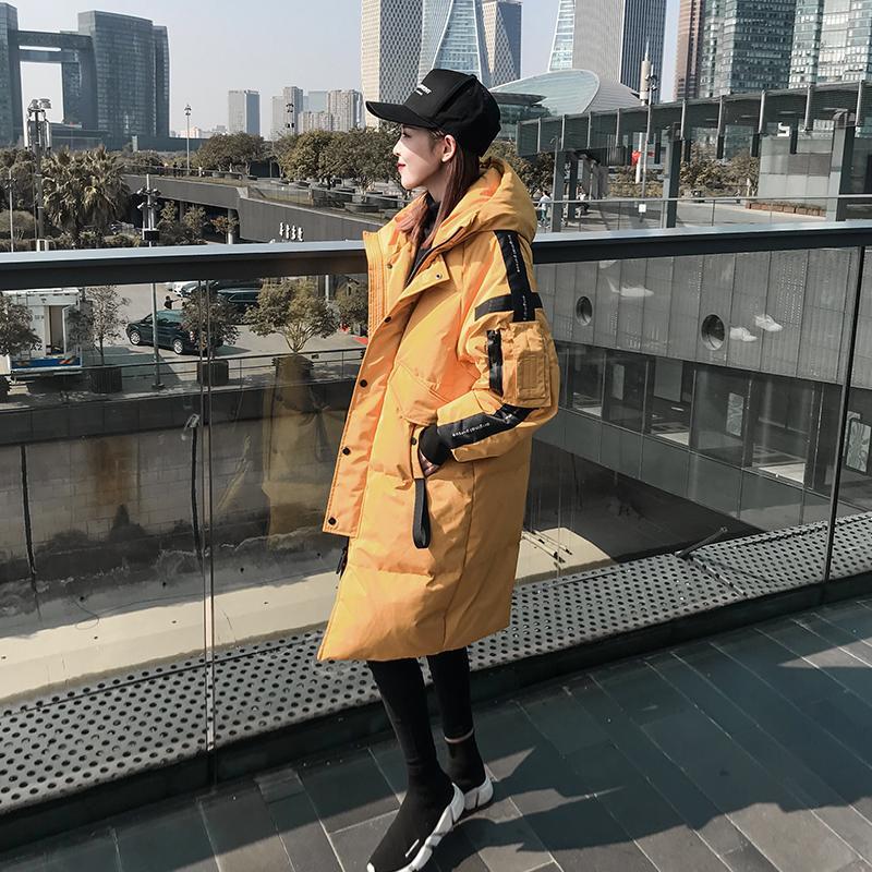 Winter Trend of Down Jacket Men's Mid-length Over-the-knee Thickening Couple Student Wear Warm Jacket Tide