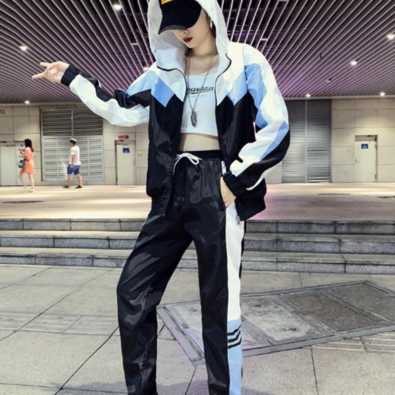Sportswear Women's Suit Spring and Autumn Hip-hop Tide Brand Ins Fashion Leisure Loose Age-reducing Sports Two-piece Suit