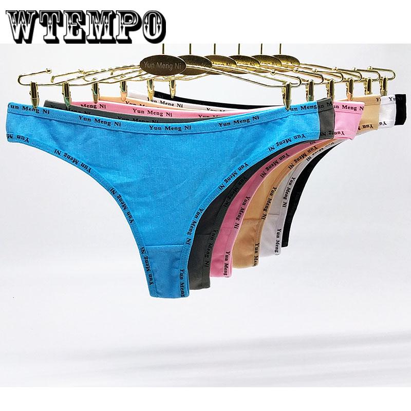 6 Pcs/Lot Woman Underwear Panties Letters Slip Healthy Love-Secret Lingerie Cotton Breathable