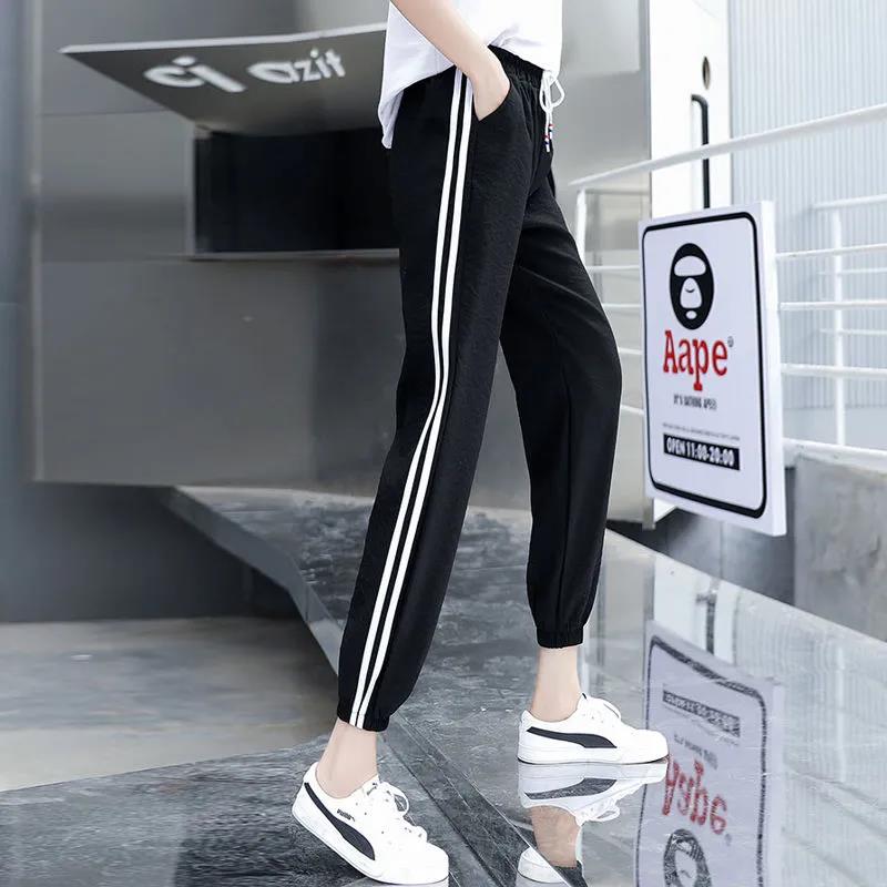 Spring and Summer New Sports Pants Girl Student Korean Version of Harajuku BF Trend Thin Section Loose Ins Trousers