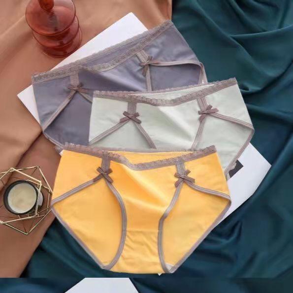 3PCS High-end Seamless Ladies Underwear Female Cotton Inner File Mid-waist Student Girl Sexy High Elastic Breathable Bag Hip Briefs