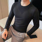 Men's Self-cultivation Winter Warmth Thick Solid Color Round Neck Is Thin and Versatile Men's Long-sleeved Bottoming Shirt
