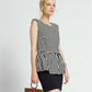 Fashion Summe Strip Stitching Pleated Stripe Slim Sleeveless Fake Two-piece Dress Package Hip Dress