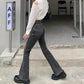 Tie High Waist Micro-horn Jeans Female Autumn and Winter New CHIC Slim Slimming Towards Straight Pants Pants