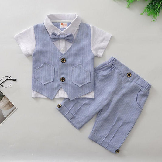 Boys' Suits Spring and Summer Boys Children Gentlemen Handsome Baby's First Birthday Dress Baby Summer Clothes