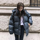 Cotton Clothes Women's Winter Korean Version of Loose Oversize Hooded Thick Short PU Leather Coat Jacket