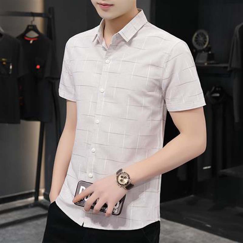 Summer Short-sleeved Shirts for Young Men, Handsome Shirts, Breathable Summer Clothes, Thin Casual Shirts for Men