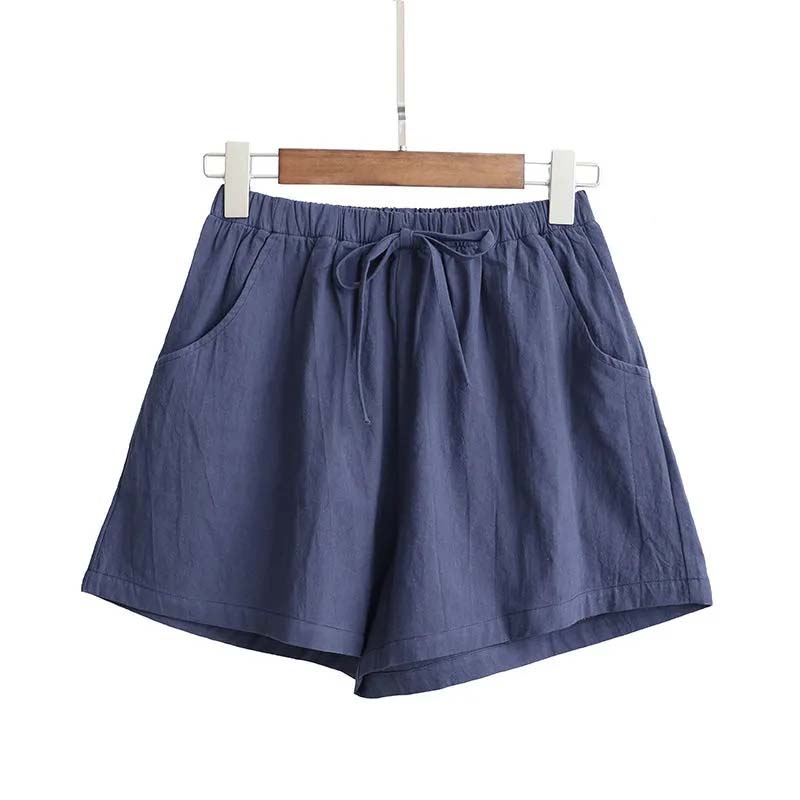 Cotton and Linen Bow Shorts for Women Summer High Waist Loose Thin All-match Wide-leg Three-point Pants Outer Wear Casual Short Pants Sports Shorts