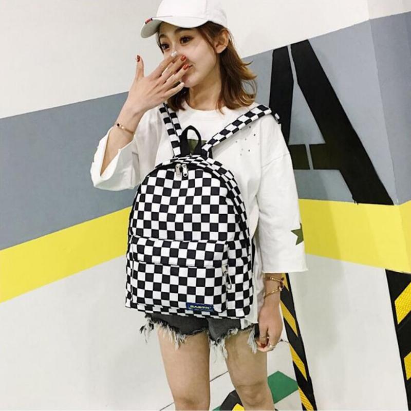 Unisex Plaid Nylon Design Daypack Laptop Backpack Book Bags for School Backpack Casual Rucksack