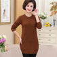 Long sleeve Thick Plus Velvet Sweater Women's Mid-length Loose-Fit Large Size Pullover Knit