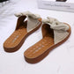 Women's Summer Outer Wear Slippers Beach Flat Bottom Beef Tendon Soft Bottom Pregnant Women Sandals Bow Flip-flops Bathroom Slippers