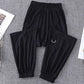 Fat Girl Casual Nine-point Pants Spring and Summer Clothes Trendy Loose and Thin Wild Large Size Wide-leg Sports Pants