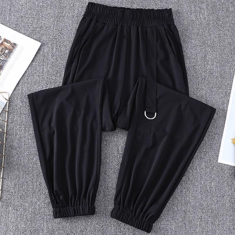 Fat Girl Casual Nine-point Pants Spring and Summer Clothes Trendy Loose and Thin Wild Large Size Wide-leg Sports Pants