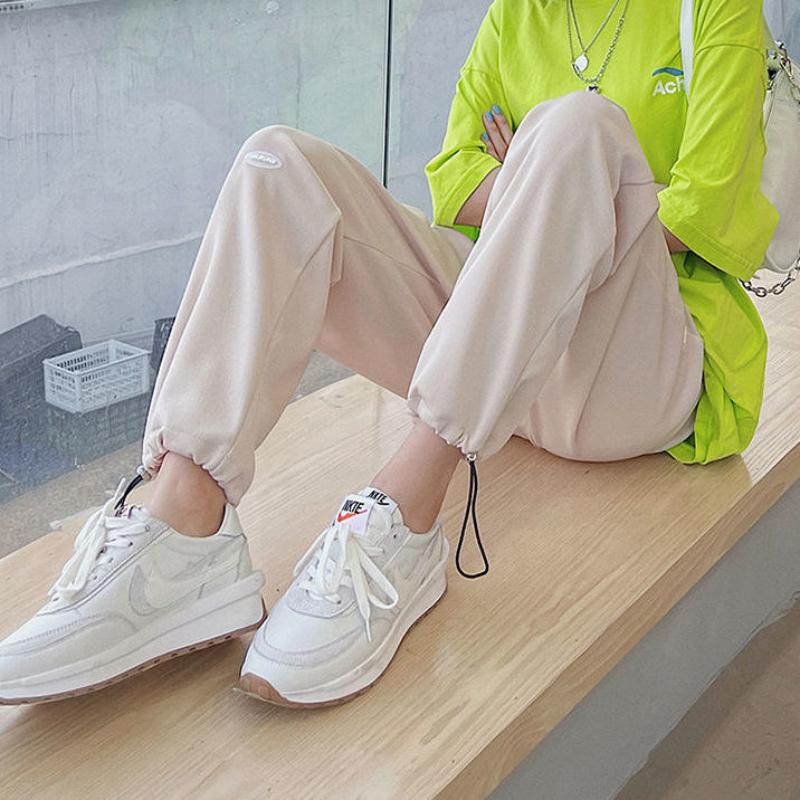 Women's Trousers with Feet Loose Wild Trend Summer Thin Section INS Women's Harajuku Style Wide-leg Sports Sweatpants Women