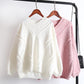 Spring and Autumn Loose Fashion Blouse Student V-neck Knitted Pullover Sweater Women