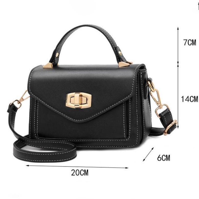 Crossbody Bag Women Solid Color Leather Anti-theft Large Capacity Wear Lock Buckle Hand Shoulder Bag