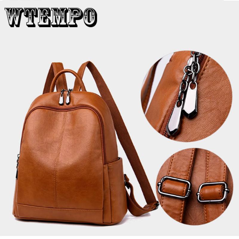 Women's Waterproof Backpack Casual female Bag Anti-theft Lightweight School Shoulder Bag PU Leather