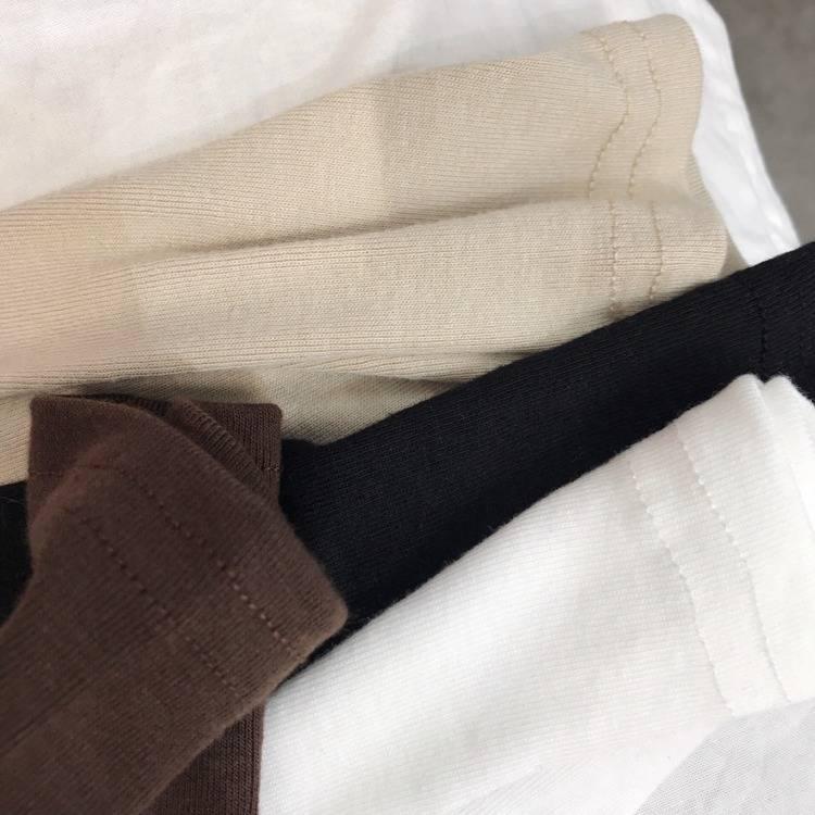 Fashion high collar off-the-shoulder solid color long-sleeved T-shirt female Slim cotton top