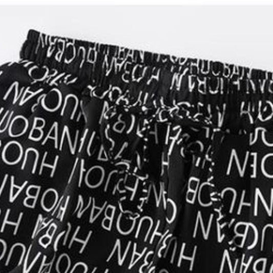 Chiffon Harem Pants Female Ins Tide Summer Letter Pattern Casual Pants Loose and Thin Trousers