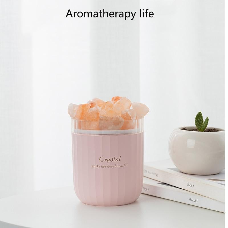 Portable Crystal Aromatheraphy Humidifier USB Wireless Aroma Essential Oil Diffuser Air Humidificador with Atmosphere Lamp Home
