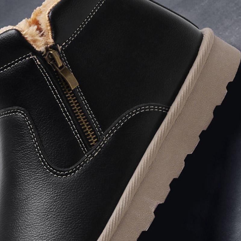 Winter Men's Shoes Plus Velvet Thick Warm Cotton Shoes Outdoor Waterproof and Ski Boots