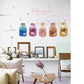 Fantasy flower glass bottle balcony cabinet door glass window decorative wall sticker