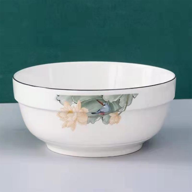 Rice Bowl Ceramic Bowl Household Rice Bowl Glazed Chinese Tableware Thickened Noodle Bowl Rice Bowl Soup Bowl Porcelain Bowl