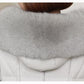 Women's Solid Color Embroidered Down Jacket Mid-length Korean Style Loose Thick Coat Warm Cotton Coat Large Fur Collar Winter Quilted Jacket