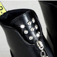 Women's Autumn and Winter Warmth and Velvet High-heeled Ankle Boots Round Toe Front Zipper Chunky-heel Martin Cotton Boots