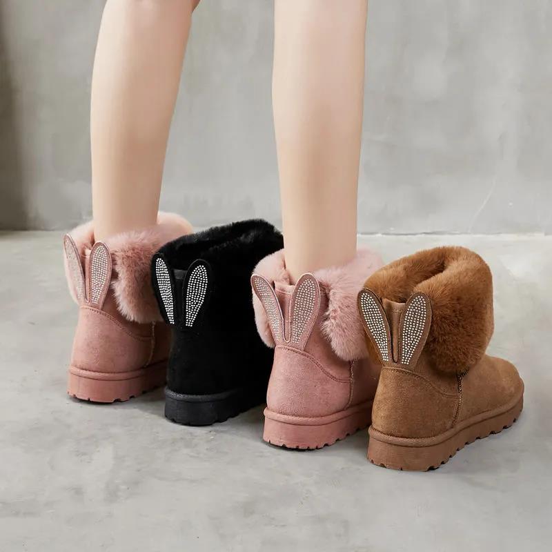 Snow Boots Women Thick Furry Shoes Women Winter Shoes Women Winter Plus Velvet Cotton Shoes Women's Shoes 2021