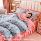 Thickened Milk Velvet Four-piece Bed Skirt Quilt Cover Pillowcase Plus Velvet Warmth Double-sided Quilt Cover Set Princess Celebrity Style
