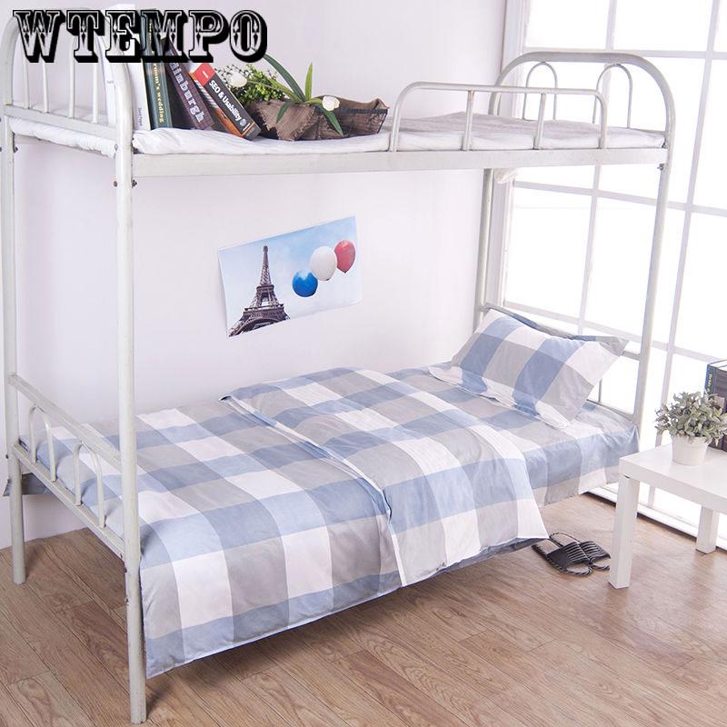 3pcs Geometric Pattern  Bedding Set Student Dormitory Bed Cover Sheet Pillowcase Home Textile Bed Linens High Quality Plaid Stripe Pattern Bedclothes