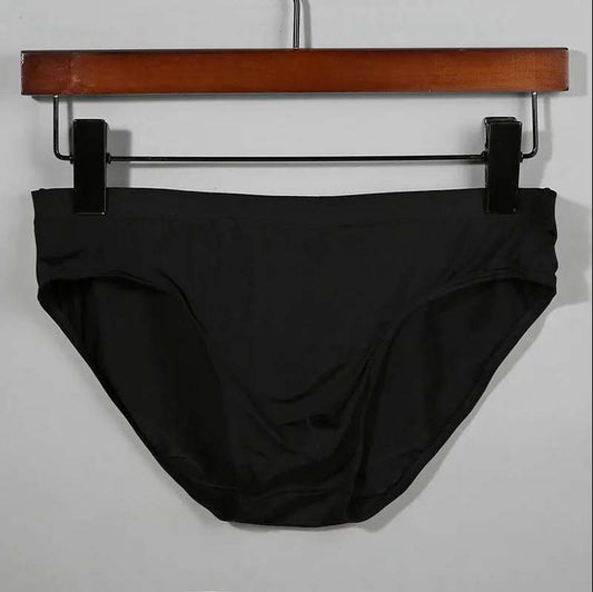 Men's Ice Silk Briefs Large Size Seamless Transparent Underwear