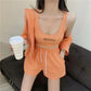 3PCS Casual Sports Suit Ladies Summer Zip Cardigan + Vest + Wide Leg Shorts Three-piece Set Tracksuits Jogging Suits Girls Athletic Clothing