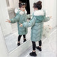 Girls' Down Jackets Korean Version of Children's Thick Cotton-padded Plus velvet thickening Long Winter Jackets Older Children's Corduroy Jacket