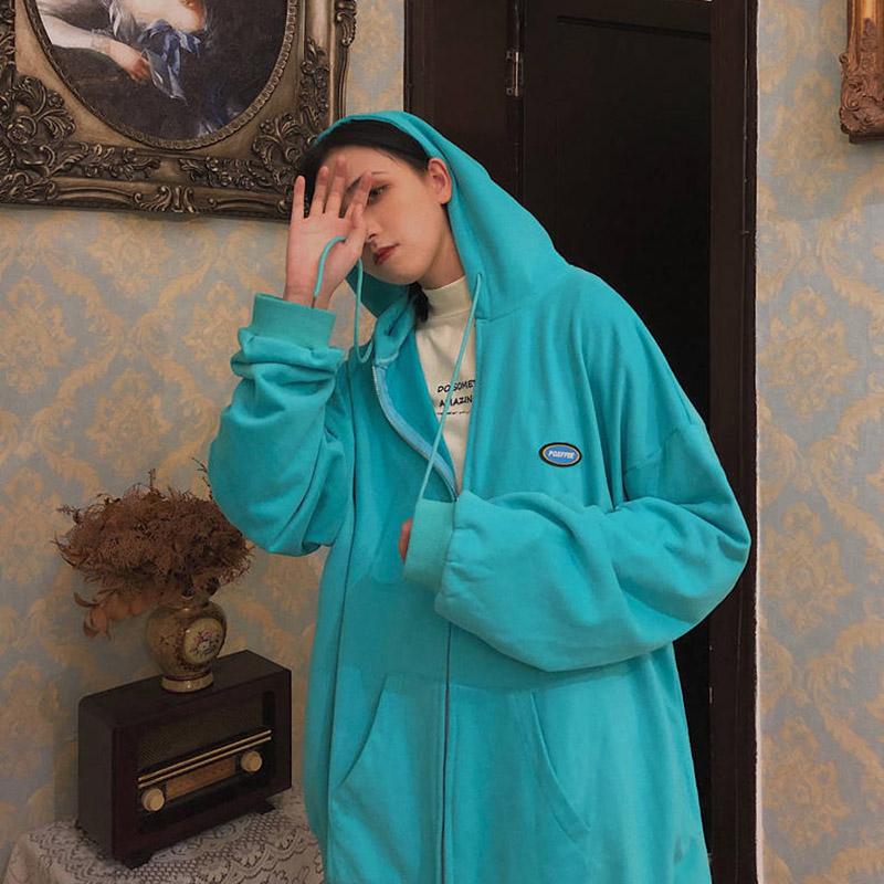 Thin Sweater Loose Casual Long Sleeve Cardigan Hooded Jacket Female Student Top