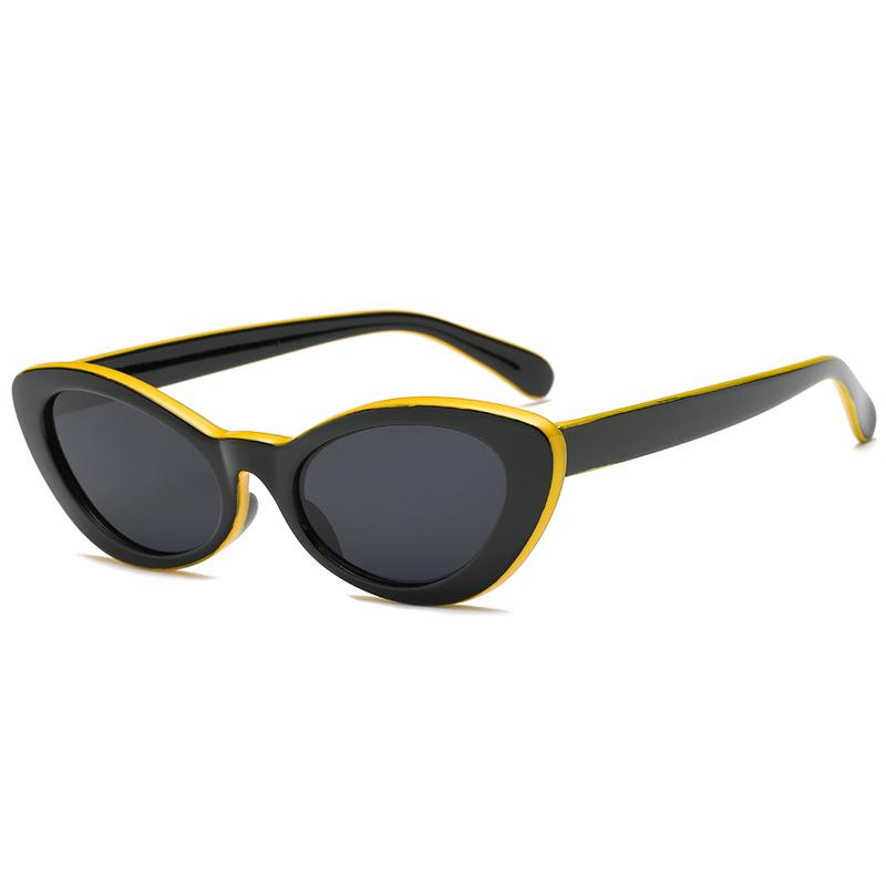 WTEMPO Sunglasses female oval sunshade glasses hand-painted line exquisite grinding tools