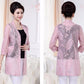 XL-5XL Spring and Summer Sunscreen Lace Cardigan Mesh Shawl Women's Air-conditioned Shirt Plus Size Loose All-match Coat