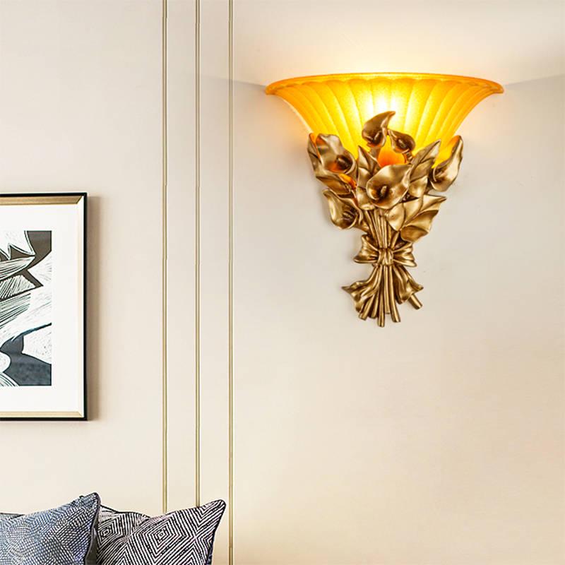 resin LED Wall lamps Living room bedroom bedside decoration lamp TV background wall lamp glass shade