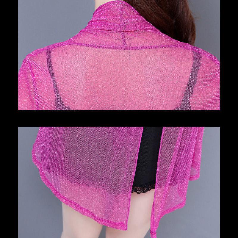 Plus Size Shawl Mesh Mid-length Coat Women's Thin Long-sleeved Waistcoat Loose Fashion Cardigan
