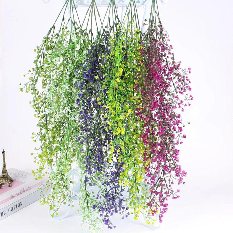 Mural Wall Hanging Simulation Willow Green Plant Artificial Flower Plastic Flower Rattan Bar Restaurant Living Room Kindergarten Decoration