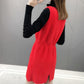 Autumn Mohair V-neck Sweater Skirt Knitting Versatile Sleeveless Vest Skirt Mid-length Casual Women's Vest Dress
