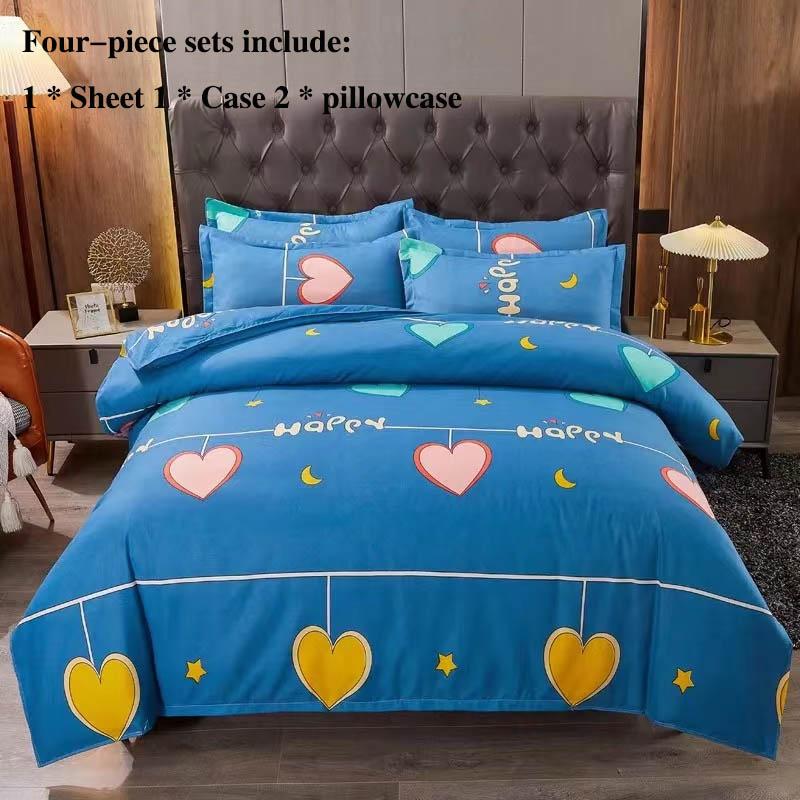 Bed Supplies Grinding Four-piece Thick Twill Bed Single Pillow Package Set Home Bedding