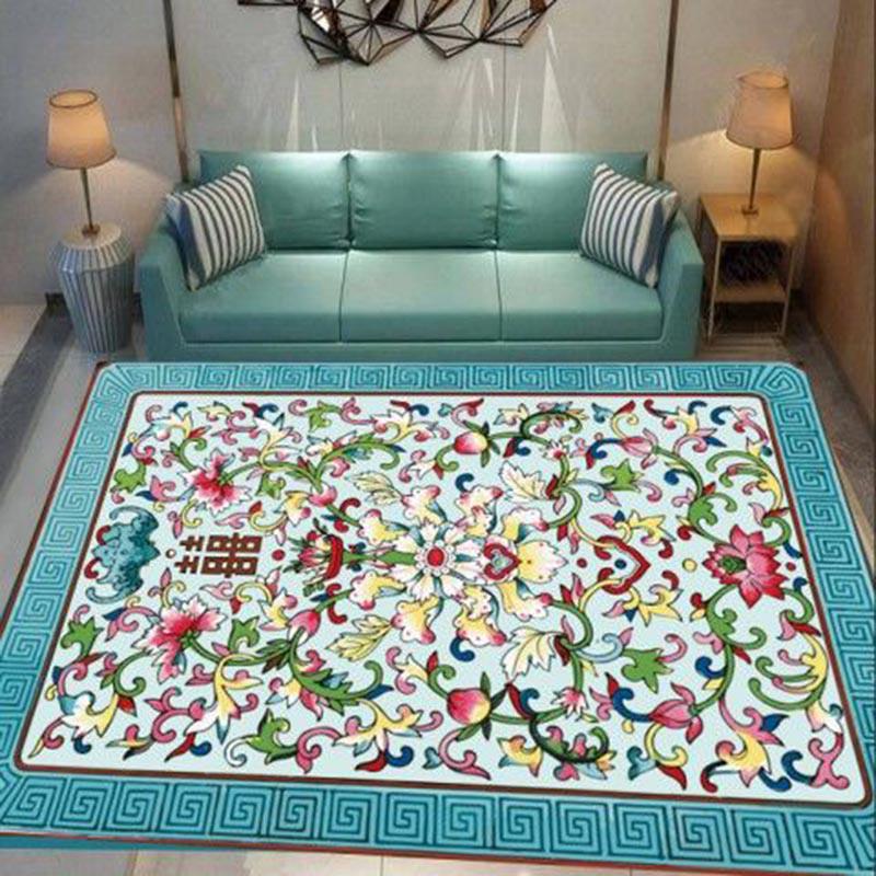 Chinese Style Living Room Carpets Rectangular Rugs Sofa Coffee Table Mat Bedroom Yoga Pad Study