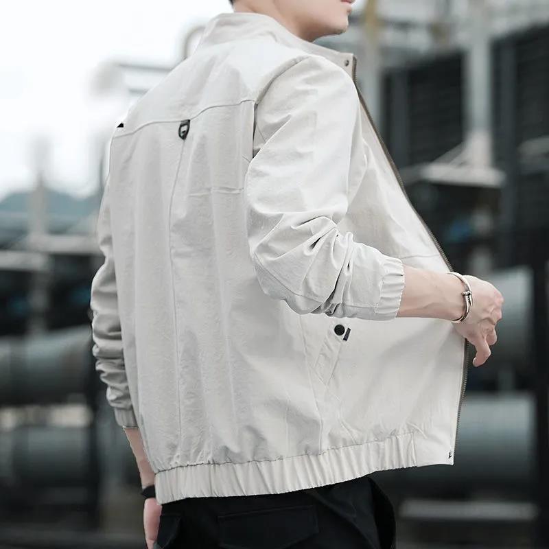 Spring and Autumn Men's Jackets, Baseball Uniforms, Thin Jackets, Slim Cropped Tops